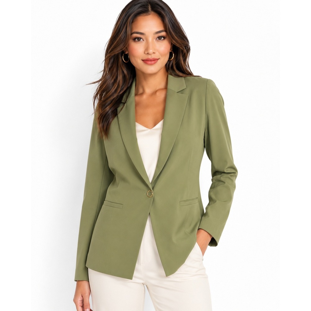 Market & Spruce Maxine One Button Blazer Olive Green Small NWT